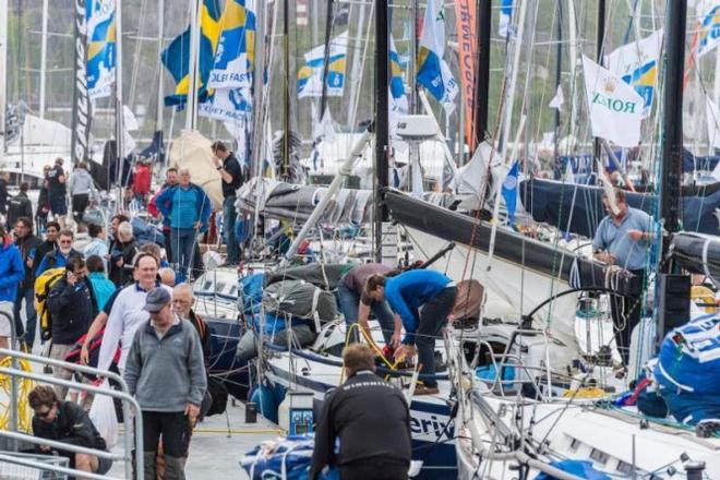 Dockside at the finish of the Rolex Fastnet Race in Plymouth Yacht Haven - 2015 Rolex Fastnet Race ©  Rolex/ Kurt Arrigo http://www.regattanews.com